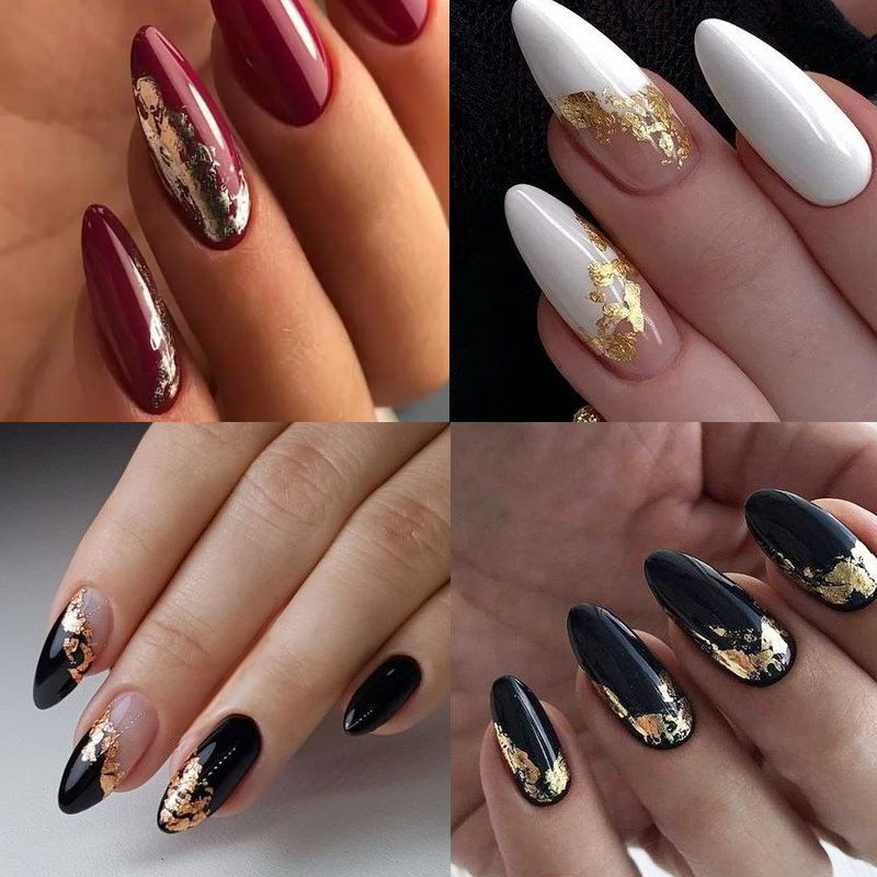9 kutija u boji od aluminijske folije Nail Art sa svjetlucavim šljokicama Nepravilne pahuljice Dodaci za ukrase za manikuru za DIY lak za dizajn noktiju