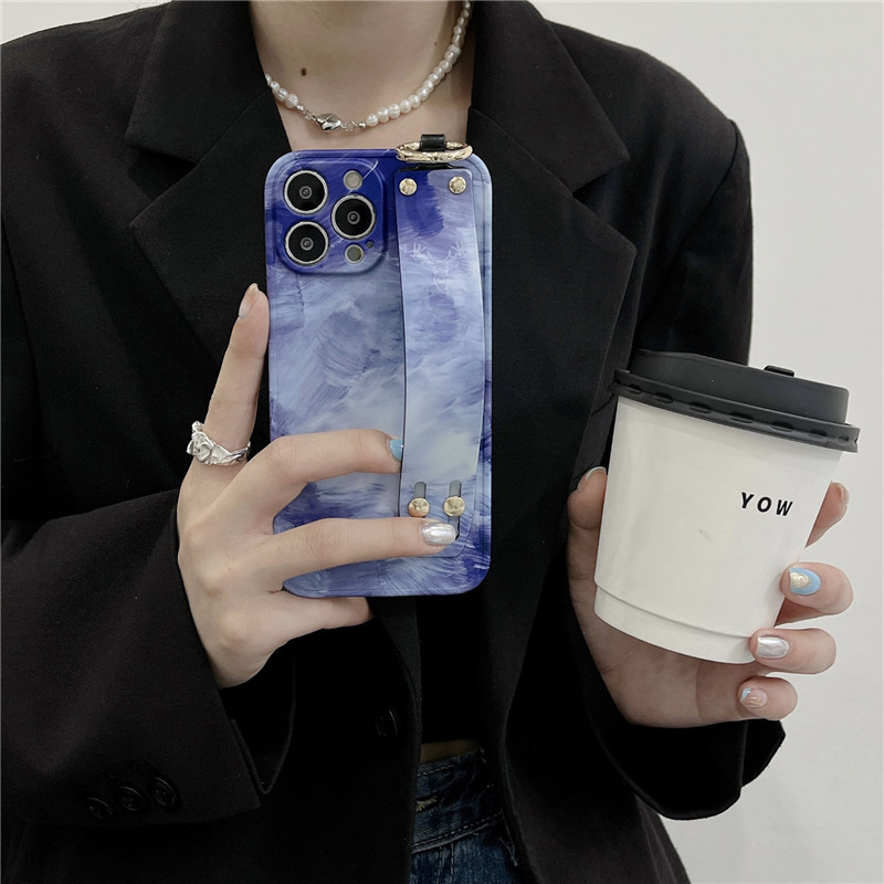 INS Abstract Pattern apyrankės telefono dėklas, skirtas iPhone 14 Pro Max 13 12 11 XS XR 7 8 Plus Crossbody Lanyard riešo dirželio galinis dangtelis