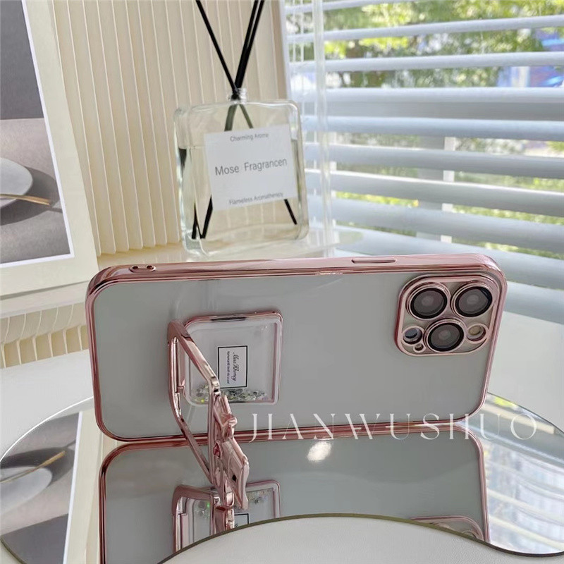 Husă pliabilă cu suport de parfum de lux cu nisip mișcător pentru iphone 13 12 11 14pro max x xr xs Capac protector pentru obiectivul camerei