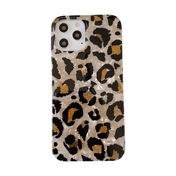 Калъф за iphone 13 11 12 Pro Max XR X XS Max SE 2020 7 8 Plus Fashion Colorful Leopard Print Conch Shell Мек силиконов капак