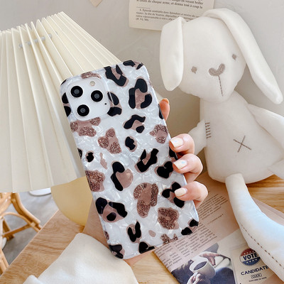 Θήκη για iphone 13 11 12 Pro Max XR X XS Max SE 2020 7 8 Plus Fashion Colorful Leopard Print Conch Shell Μαλακό κάλυμμα σιλικόνης