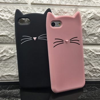 Калъф за калъф за Iphone 5 5SCute силиконов 3D блясък мек TPU котешки калъфи за телефон Apple 6 6s 7 8 11 X XR Xs Max Fundas Coque за момиче