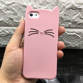 Калъф за калъф за Iphone 5 5SCute силиконов 3D блясък мек TPU котешки калъфи за телефон Apple 6 6s 7 8 11 X XR Xs Max Fundas Coque за момиче