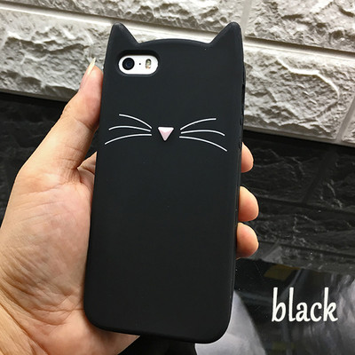 Калъф за калъф за Iphone 5 5SCute силиконов 3D блясък мек TPU котешки калъфи за телефон Apple 6 6s 7 8 11 X XR Xs Max Fundas Coque за момиче