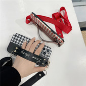Θήκη τηλεφώνου INS Houndstooth Wristband για iPhone 14 14Pro Max 13 12 Pro 11 XS XR 8 Plus Κάλυμμα πλάτης με κορδόνι καρπού