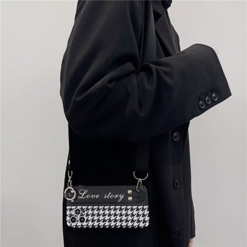 Калъф за телефон INS Houndstooth Wristband за iPhone 14 14Pro Max 13 12 Pro 11 XS XR 8 Plus Crossbody Каишка за каишка Заден капак