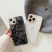 Калъф за телефон INS Metal Lens Shell Pattern Anti-fall за iPhone 14 14Pro Max 13 12 11 Pro Мек силиконов противоударен брониран заден капак