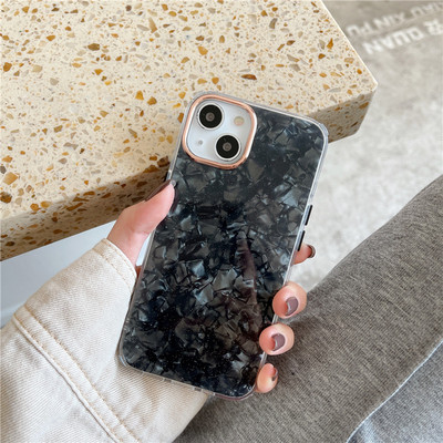 Калъф за телефон INS Metal Lens Shell Pattern Anti-fall за iPhone 14 14Pro Max 13 12 11 Pro Мек силиконов противоударен брониран заден капак