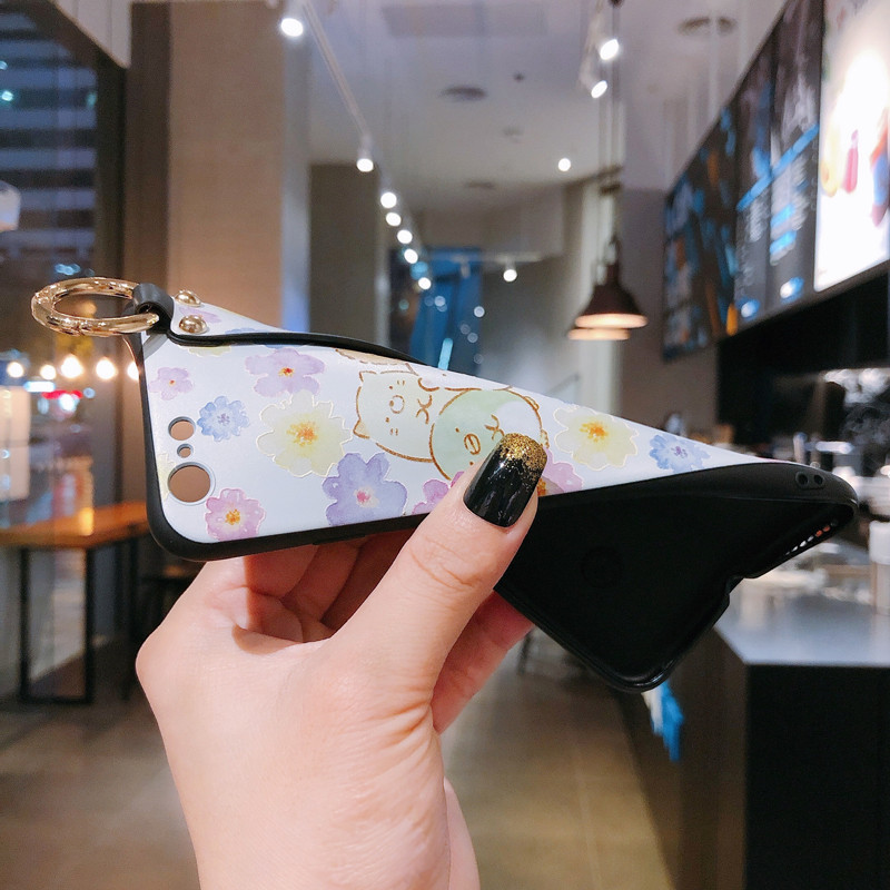 Χαριτωμένη θήκη τηλεφώνου Sumikko Gurashi Wristband για iPhone 14 14Pro 13 12 11 Pro XS Max XR SE 8 Plus Cartoon Lanyard Κάλυμμα με λουράκι καρπού