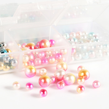 AB Color Mermaid Round Beads Διακόσμηση νυχιών Πλαστικό μαργαριτάρι στρας νυχιών Μικτές έγχρωμες πολύτιμες πέτρες για DIY σχέδιο μανικιούρ