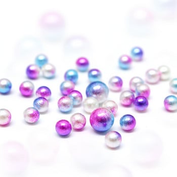 AB Color Mermaid Round Beads Διακόσμηση νυχιών Πλαστικό μαργαριτάρι στρας νυχιών Μικτές έγχρωμες πολύτιμες πέτρες για DIY σχέδιο μανικιούρ