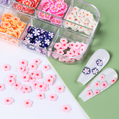 Kawaii Red Flower Sequins Αξεσουάρ Διακόσμησης Νυχιών Πολυμερής Slice Nail Art Charm Parts For DIY Εργαλεία Μανικιούρ προμήθειες