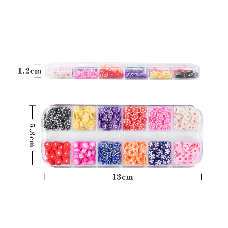 Kawaii Red Flower Sequins Αξεσουάρ Διακόσμησης Νυχιών Πολυμερής Slice Nail Art Charm Parts For DIY Εργαλεία Μανικιούρ προμήθειες