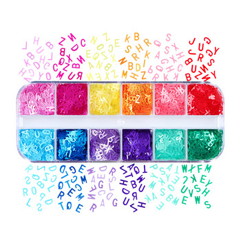 Английска азбука Блестящи пайети Аксесоари за декорация на нокти Цветни листове Консумативи за маникюр Части за инструменти за UV лак за нокти
