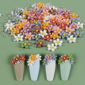40 ΤΕΜ/Σακούλα Μικτά Χρώματα Λουλούδια Διακοσμητικά νυχιών Ακρυλικό Πέρλα Κρύσταλλο Νυχιών τέχνη Rhinestone Αξεσουάρ για DIY βερνίκια νύχια