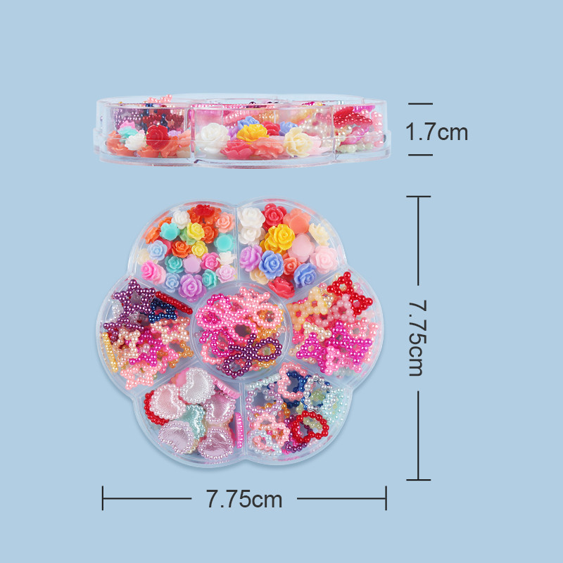 1 doboz aranyos üreges szív gyöngy masni csillagkeverék alakú színes Kawaii körömbűvek szett barkácsolás körömdíszekhez Kiegészítők