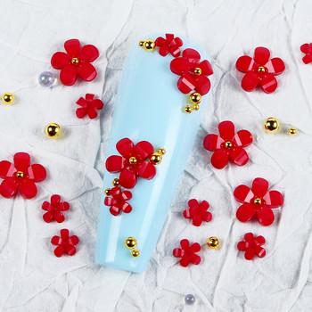 100/200 τεμ. Ακρυλικό χρώμα Nail Art Flowers Mix Size Bead Pearl Decortion DIY Design Nail Accesorios Αναλώσιμα μανικιούρ