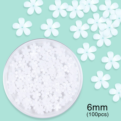100/200 vnt akrilo spalvos nagų dailės gėlės mišraus dydžio kalnų krištolo karoliukų perlų dekoravimas „pasidaryk pats“ dizaino nagų aksesuarai manikiūro reikmenys