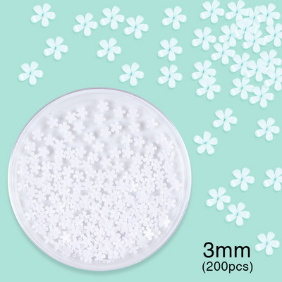 100/200 vnt akrilo spalvos nagų dailės gėlės mišraus dydžio kalnų krištolo karoliukų perlų dekoravimas „pasidaryk pats“ dizaino nagų aksesuarai manikiūro reikmenys