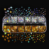 Serija zvjezdanog neba Šljokice za nokte Zlatne srebrne pahuljice Ukrasi za nokte 3D zvjezdane kriške Dodaci za DIY dizajn manikure