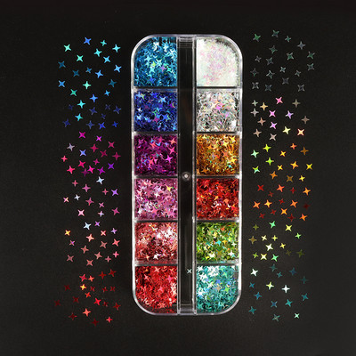 Serija zvjezdanog neba Šljokice za nokte Zlatne srebrne pahuljice Ukrasi za nokte 3D zvjezdane kriške Dodaci za DIY dizajn manikure