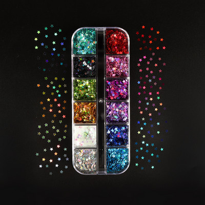 Serija zvjezdanog neba Šljokice za nokte Zlatne srebrne pahuljice Ukrasi za nokte 3D zvjezdane kriške Dodaci za DIY dizajn manikure