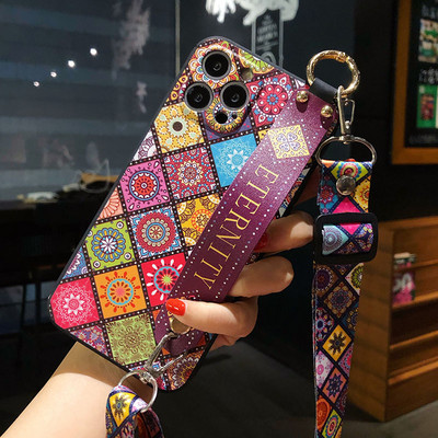 Torba preko ramena Vintage uzorak narukvica Držač telefona Mekana torbica za iPhone 13 14 Pro Max 12 11 X XR XS 7 8 Plus SE 2020 Poklopac