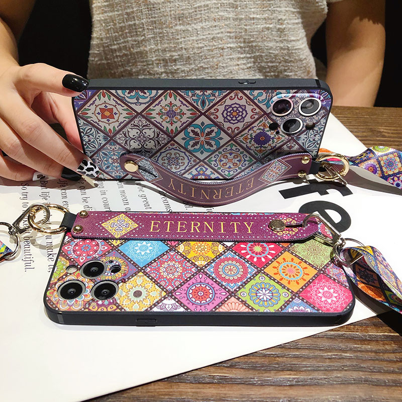 Torba preko ramena Vintage uzorak narukvica Držač telefona Mekana torbica za iPhone 13 14 Pro Max 12 11 X XR XS 7 8 Plus SE 2020 Poklopac