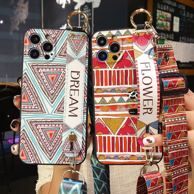 Torba preko ramena Vintage uzorak narukvica Držač telefona Mekana torbica za iPhone 13 14 Pro Max 12 11 X XR XS 7 8 Plus SE 2020 Poklopac