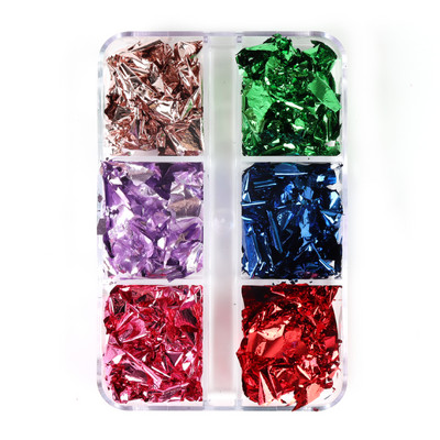 6 rešetki Holografski leptir Nail Art Šljokice Laser raznih oblika Svjetlucave pahuljice Dijelovi za ukrašavanje DIY pribor za nokte Dodaci