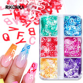 1 Σετ γράμματα Nail Glitter Sequin English Alphabet Flakes Art Διακόσμηση για DIY Μανικιούρ Γούρια Νύχια Αξεσουάρ Ανταλλακτικά Προμήθειες