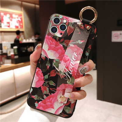 skirtas iPhone 14 riešo dirželio dėklui Prabangus 3D reljefinis fotoaparato apsauginis minkštas stovo dangtelis, skirtas iPhone 13 12 11 Pro Max SE2020 XR XS Max 7 8