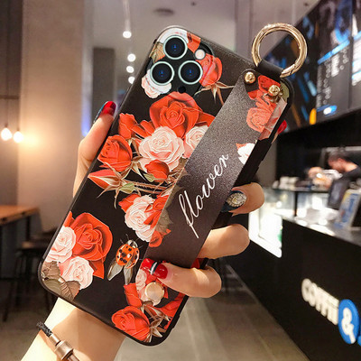 skirtas iPhone 14 riešo dirželio dėklui Prabangus 3D reljefinis fotoaparato apsauginis minkštas stovo dangtelis, skirtas iPhone 13 12 11 Pro Max SE2020 XR XS Max 7 8