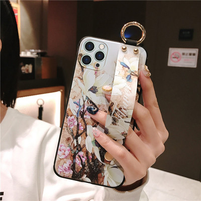 skirtas iPhone 14 riešo dirželio dėklui Prabangus 3D reljefinis fotoaparato apsauginis minkštas stovo dangtelis, skirtas iPhone 13 12 11 Pro Max SE2020 XR XS Max 7 8