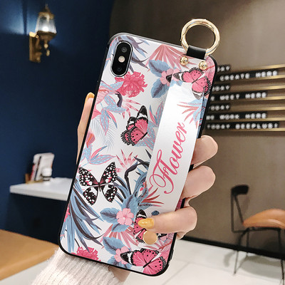 Για iPhone 12 13 14 Pro max Θήκη Cute Cat Rabbit Wrist Strap TPU Θήκη τηλεφώνου για iPhone 14 Plus 8 6 7 XR X XS Κάλυμμα θήκης τηλεφώνου