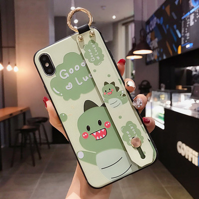 Για iPhone 12 13 14 Pro max Θήκη Cute Cat Rabbit Wrist Strap TPU Θήκη τηλεφώνου για iPhone 14 Plus 8 6 7 XR X XS Κάλυμμα θήκης τηλεφώνου