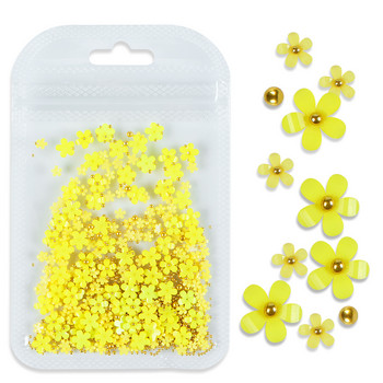 5g Ακρυλικό Χρώμα Λουλούδια Nail Art Glitter Rhinestone Bead Διακοσμητικά μανικιούρ Μικτού μεγέθους Προμήθειες νυχιών για επαγγελματίες
