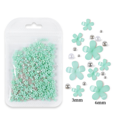 5g Ακρυλικό Χρώμα Λουλούδια Nail Art Glitter Rhinestone Bead Διακοσμητικά μανικιούρ Μικτού μεγέθους Προμήθειες νυχιών για επαγγελματίες