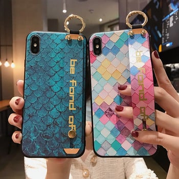 Каишка за китка Меки TPU калъфи за iPhone 14 11 12 13 pro max 7 8Plus X XR Xs SE 2 Vintage Lattice Flower Pattern Phone Holder Cover