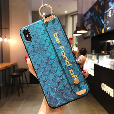 Meke TPU futrole za narukvicu za iPhone 14 11 12 13 pro max 7 8Plus X XR Xs SE 2 Vintage rešetkasti cvjetni uzorak Poklopac za držač telefona