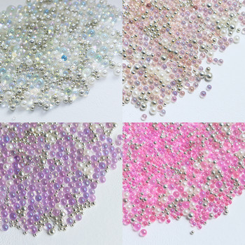 1 κουτί 3D Aurora Bow Nail Charms Διακόσμηση Μικτό χαβιάρι μαργαριτάρια γυάλινες χάντρες Στρας Αξεσουάρ για κοσμήματα νυχιών ιαπωνικού στυλ