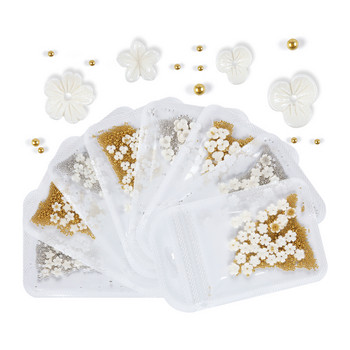 5g/чанта Декорация за нокти с бели цветя Професионални принадлежности за маникюр Бижута от акрилни кристали за елегантен дизайн на ноктите