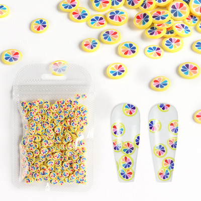 Gyanta gyümölcs szelet körömdíszítések színes citrom eper szeletek puha agyag alkatrészek manikűr design köröm kellékek kiegészítők