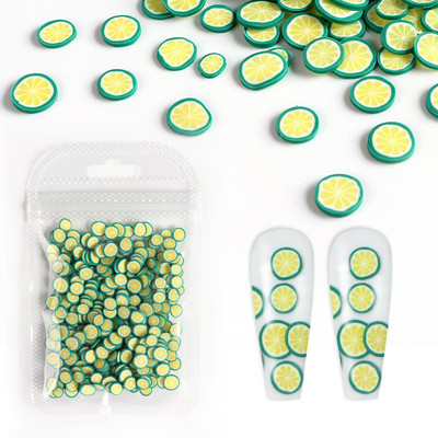 Gyanta gyümölcs szelet körömdíszítések színes citrom eper szeletek puha agyag alkatrészek manikűr design köröm kellékek kiegészítők