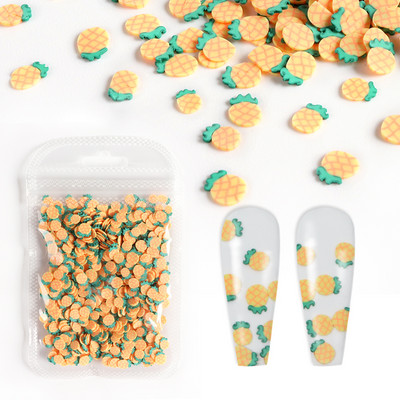 Gyanta gyümölcs szelet körömdíszítések színes citrom eper szeletek puha agyag alkatrészek manikűr design köröm kellékek kiegészítők