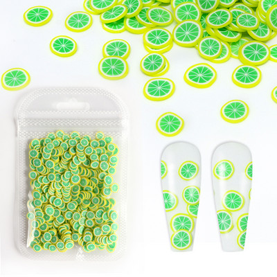 Gyanta gyümölcs szelet körömdíszítések színes citrom eper szeletek puha agyag alkatrészek manikűr design köröm kellékek kiegészítők