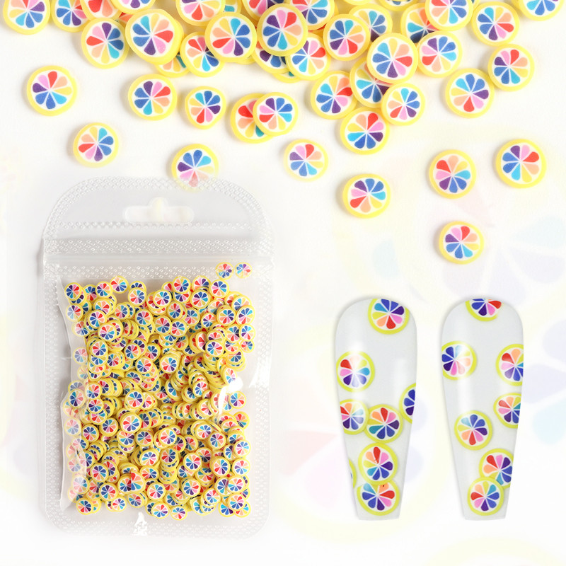 Gyanta gyümölcs szelet körömdíszítések színes citrom eper szeletek puha agyag alkatrészek manikűr design köröm kellékek kiegészítők