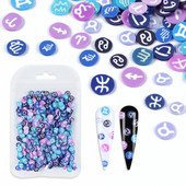 1 csomag Constellation Logo Nail Art flitteres ékszer akril agyag lap manikűr dekorációs kiegészítők barkácsolás gél körömdizájnhoz