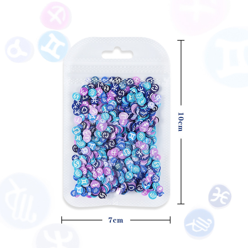 1 csomag Constellation Logo Nail Art flitteres ékszer akril agyag lap manikűr dekorációs kiegészítők barkácsolás gél körömdizájnhoz
