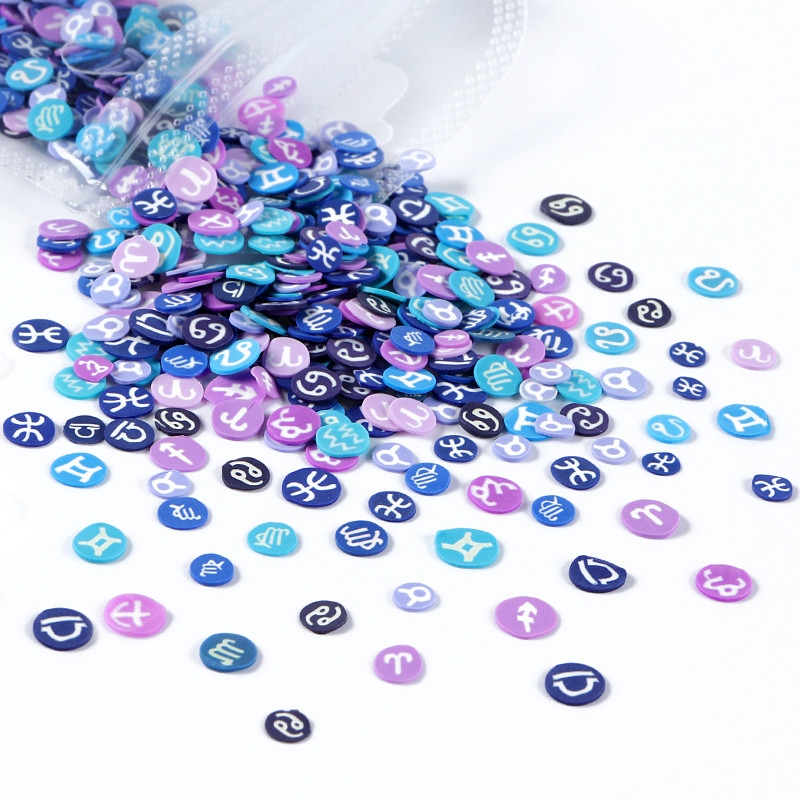 1 csomag Constellation Logo Nail Art flitteres ékszer akril agyag lap manikűr dekorációs kiegészítők barkácsolás gél körömdizájnhoz